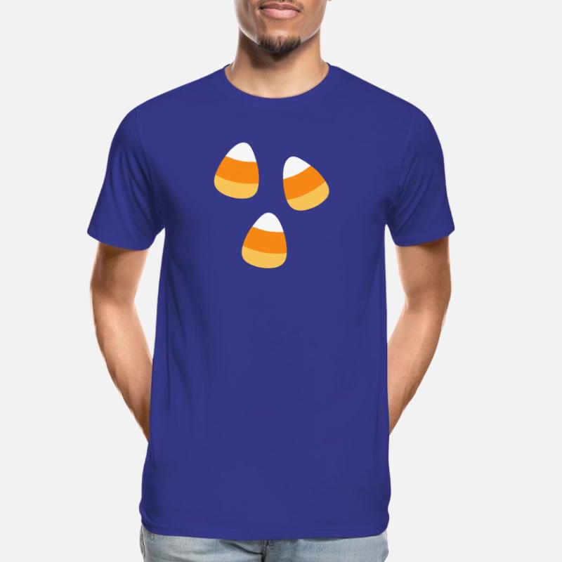 Candy Corn Halloween Pattern Men's Premium Organic T-Shirt