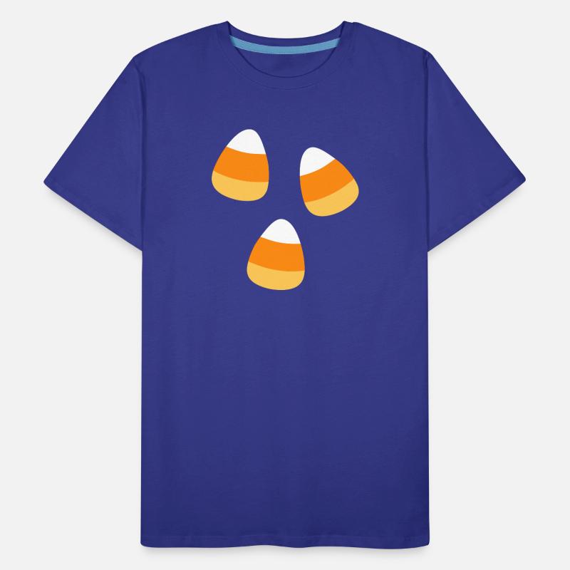 Candy Corn Halloween Pattern Men's Premium Organic T-Shirt