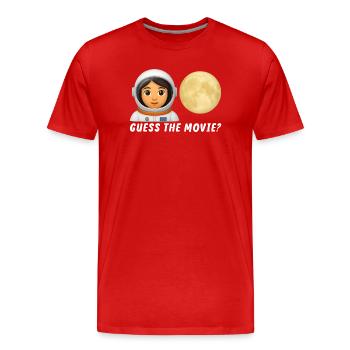 Weltraum-Explorer mit Mondbild - Männer Premium Bio T-Shirt - Rot - Vorne - Damien (186cm)