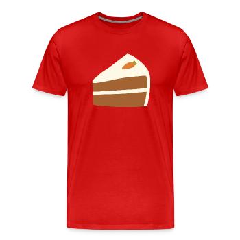 Minimalist Carrot Cake Illustration - Men's Premium Organic T-Shirt - red - Front - Damien (186cm)