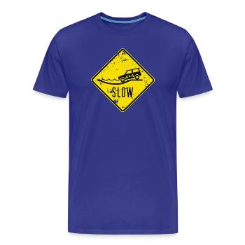 SCHILD FURT im used look - Männer Premium Bio T-Shirt - Königsblau - Vorne - Damien (186cm)