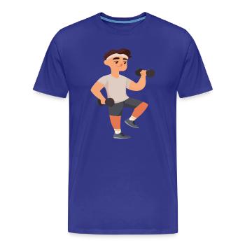 Illustration de fitness actif pour les athlètes - T-shirt bio Premium Homme - bleu roi - Devant - Damien (186cm)