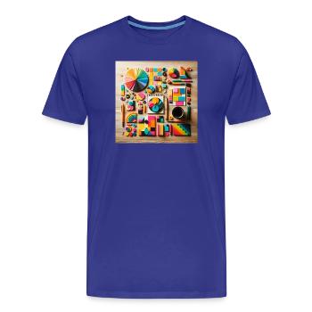 Abstrakte Komposition aus farbigen Formen - Männer Premium Bio T-Shirt - Königsblau - Vorne - Damien (186cm)