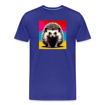hedgehog - Men's Premium Organic T-Shirt - royal blue - Front - Damien (186cm)