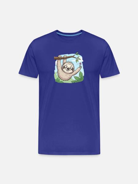Faultier - Männer Premium Bio T-Shirt - Königsblau