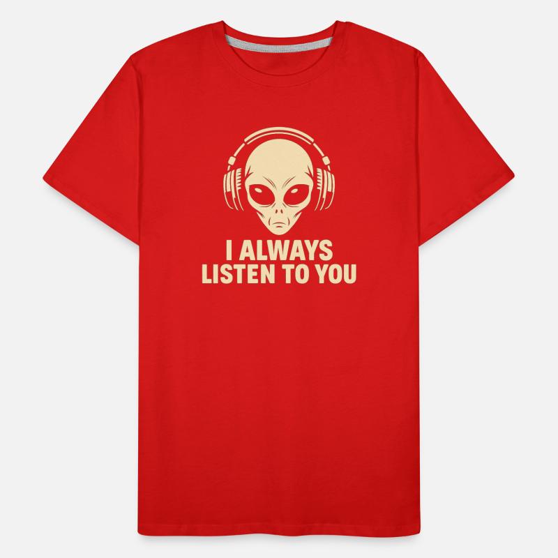 extraterrestre avec des écouteurs T-shirt bio Premium Homme
