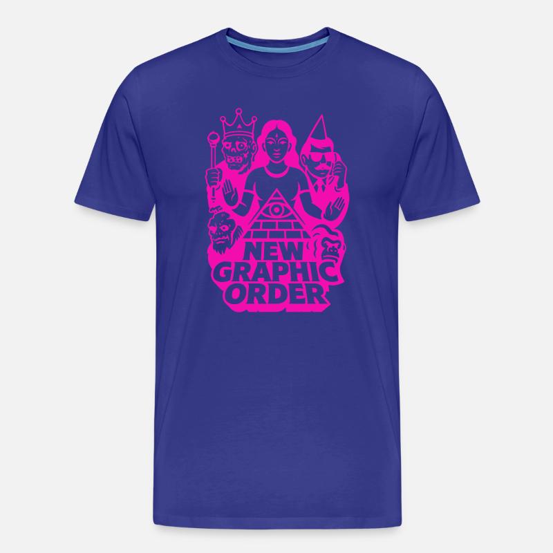 Nouvelle commande graphique Pulp Art rose - T-shirt bio Premium Homme - bleu roi
