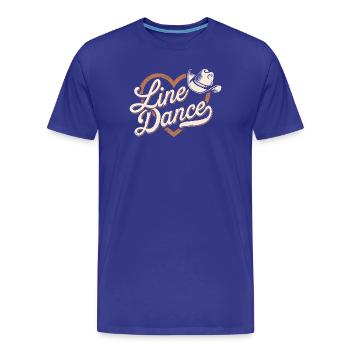 Cœur de danse en ligne avec un chapeau de cowboy - T-shirt bio Premium Homme - bleu roi - Devant - Damien (186cm)