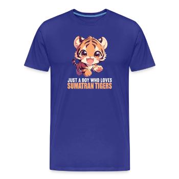 Tigre de Sumatra - T-shirt bio Premium Homme - bleu roi - Devant - Damien (186cm)