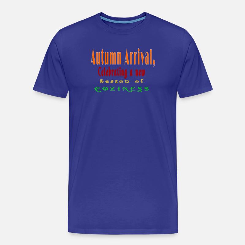 Lebendiges Herbstblättermuster T-Shirt - Männer Premium Bio T-Shirt - Königsblau