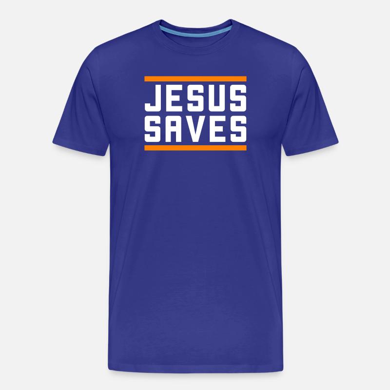 Jesus Rettet Christlich - Männer Premium Bio T-Shirt - Königsblau