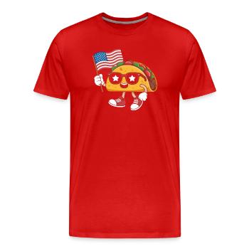  Patriotic Kawaii Taco Independence Day 4th of - Männer Premium Bio T-Shirt - Rot - Vorne - Damien (186cm)