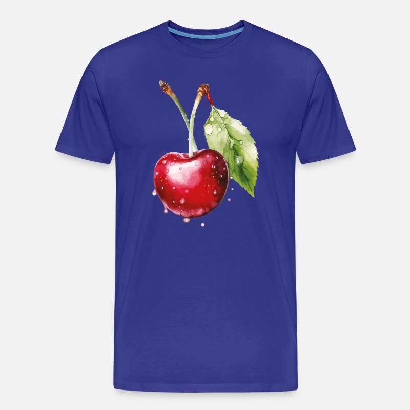 Fruchtige Kirsche mit Wassertröpfchen - Männer Premium Bio T-Shirt - Königsblau