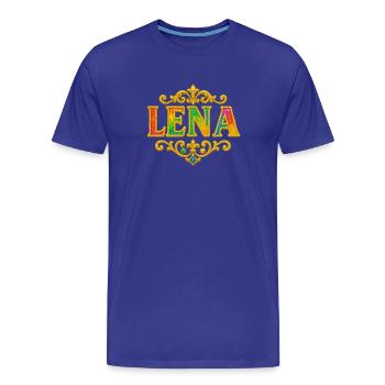 LENA Glitter Gold Sequins - Men's Premium Organic T-Shirt - royal blue - Front - Damien (186cm)