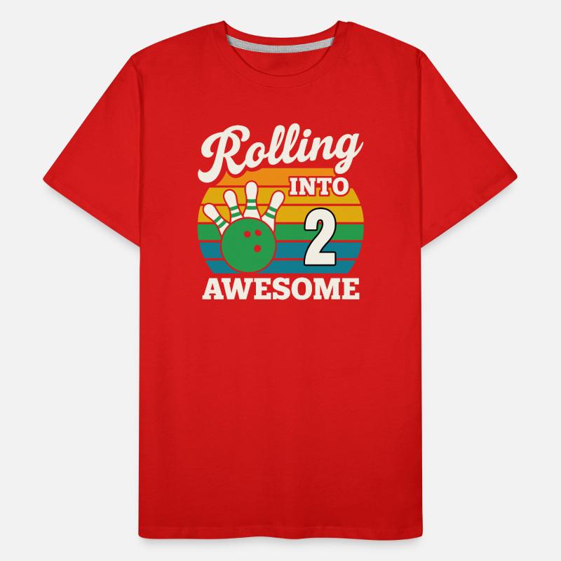 Rolling Into 2 mit Bowlingkugel Männer Premium Bio T-Shirt