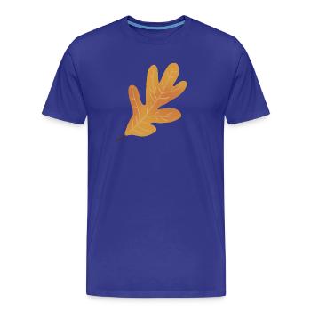 Illustration de feuille de chêne d’automne - T-shirt bio Premium Homme - bleu roi - Devant - Damien (186cm)