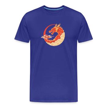 Balançoire Dragon Ardent - Chinese Design Dragon - T-shirt bio Premium Homme - bleu roi - Devant - Damien (186cm)