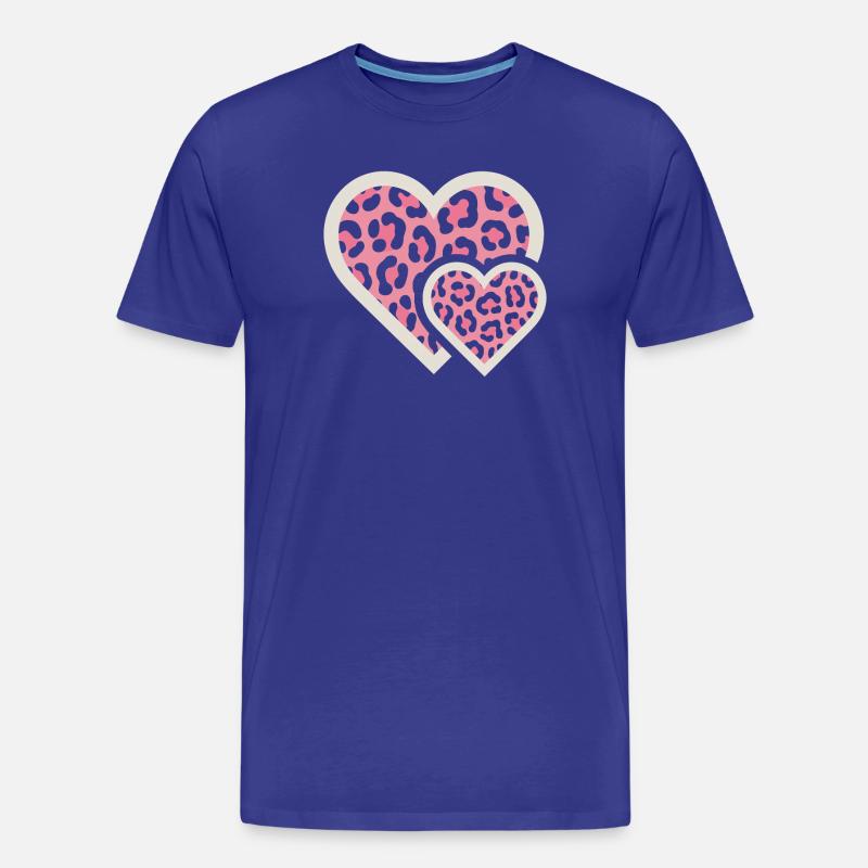 Leopardendesign mit pinkem Muster - Männer Premium Bio T-Shirt - Königsblau
