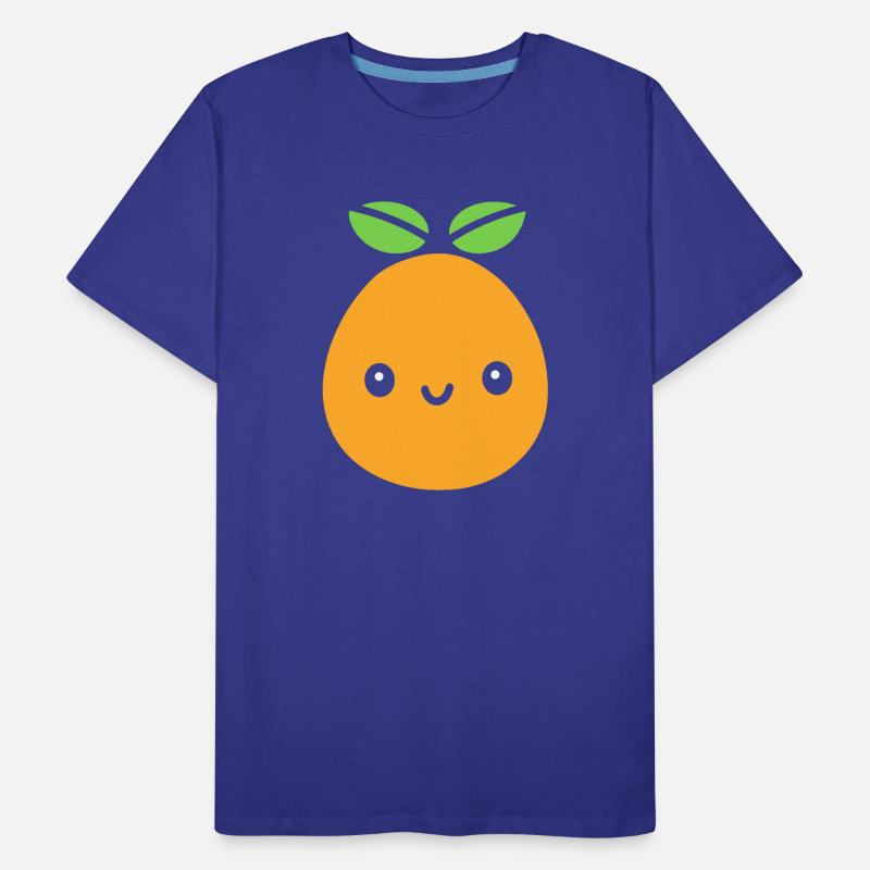 Cute citrus fruit with smiling face Mango Men's Premium Organic T-Shirt
