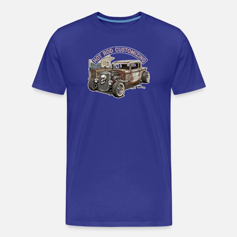 Rustic Hot Rod Customization Design - Men's Premium Organic T-Shirt - royal blue
