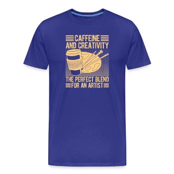 Artist Painter Graphic Caffeine & Creativity Art - Männer Premium Bio T-Shirt - Königsblau - Vorne - Damien (186cm)