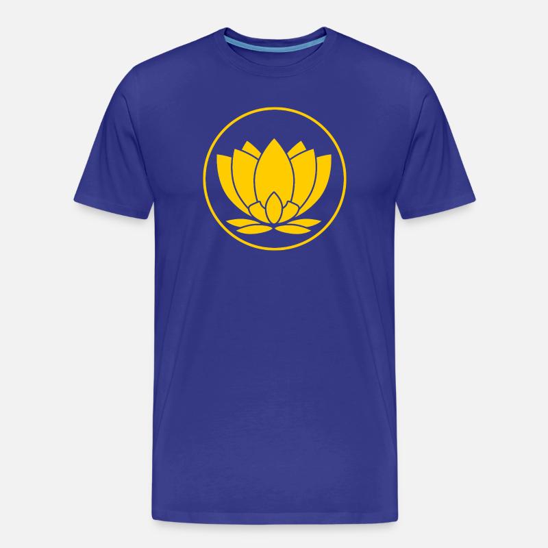 Illustration de fleur de lotus jaune - T-shirt bio Premium Homme - bleu roi