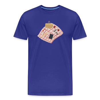 Rustic Picnic Scene Illustration - Men's Premium Organic T-Shirt - royal blue - Front - Damien (186cm)