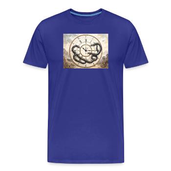Uhrenschlange: Mythos und Zeit - Männer Premium Bio T-Shirt - Königsblau - Vorne - Damien (186cm)