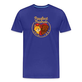 Motif de l’amitié entre chiens et chats - T-shirt bio Premium Homme - bleu roi - Devant - Damien (186cm)