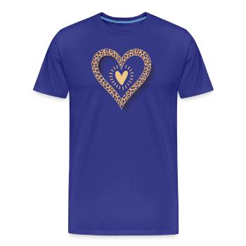 Cœur imprimé léopard - T-shirt bio Premium Homme - bleu roi - Devant - Damien (186cm)