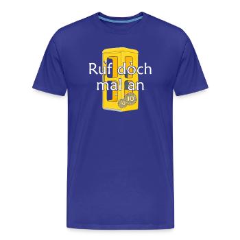 Yellow phone booth vintage, give us a call - Men's Premium Organic T-Shirt - royal blue - Front - Damien (186cm)