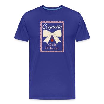 Coquette Aesthetic Bow Pattern Girly Pastel - Men's Premium Organic T-Shirt - royal blue - Front - Damien (186cm)