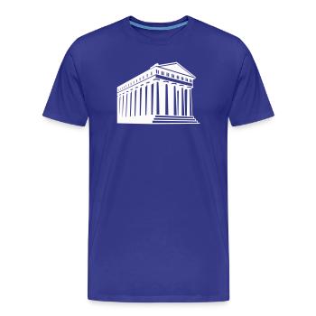 Antike griechische Tempelillustration - Männer Premium Bio T-Shirt - Königsblau - Vorne - Damien (186cm)