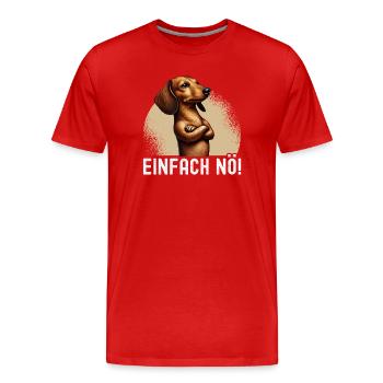 Simply Nope Dachshund Dog Dog Breed - Men's Premium Organic T-Shirt - red - Front - Damien (186cm)
