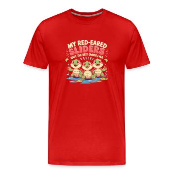 Red-eared Turtle - Men's Premium Organic T-Shirt - red - Front - Damien (186cm)