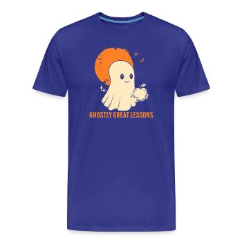 Funny Teacher Skeleton Halloween Classroom - Men's Premium Organic T-Shirt - royal blue - Front - Damien (186cm)