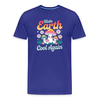Rafraîchir à nouveau la terre Champignons Kawaii - T-shirt bio Premium Homme - bleu roi - Devant - Damien (186cm)