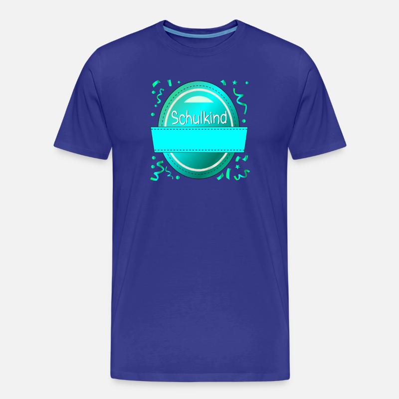 EINSCHULUNG SCHULKIND NAME SCHILD - Männer Premium Bio T-Shirt - Königsblau