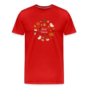 Stick Season - Männer Premium Bio T-Shirt - Rot - Vorne - Damien (186cm)