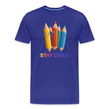 Colorful crayons with facial expressions - Men's Premium Organic T-Shirt - royal blue - Front - Damien (186cm)