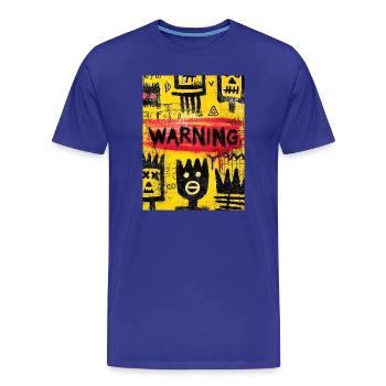 Avertissement graffiti urbain visuel - T-shirt bio Premium Homme - bleu roi - Devant - Damien (186cm)