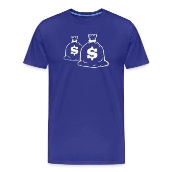 Geldsack Motiv Design - Männer Premium Bio T-Shirt - Königsblau - Vorne - Damien (186cm)