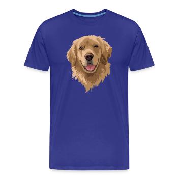 Golden Retriever Dog Lover - Men's Premium Organic T-Shirt - royal blue - Front - Damien (186cm)
