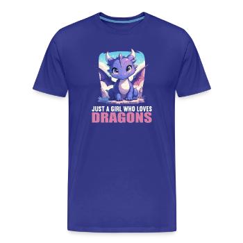 Drachen Drache - Männer Premium Bio T-Shirt - Königsblau - Vorne - Damien (186cm)