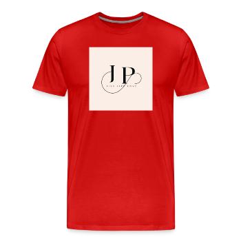 Monogramme élégant avec devise inspirante - T-shirt bio Premium Homme - rouge - Devant - Damien (186cm)