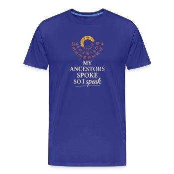 Revitalisation des langues autochtones Locuteurs natifs - T-shirt bio Premium Homme - bleu roi - Devant - Damien (186cm)