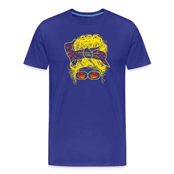 cheveux en bataille en automne - T-shirt bio Premium Homme - bleu roi - Devant - Damien (186cm)