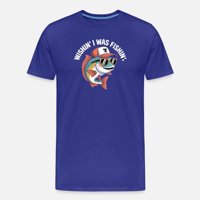 Fisch mit Sonnenbrille und Cap - Männer Premium Bio T-Shirt - Königsblau