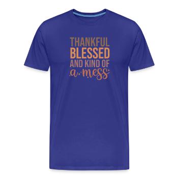 Gratitude et discours d’amour Design - T-shirt bio Premium Homme - bleu roi - Devant - Damien (186cm)