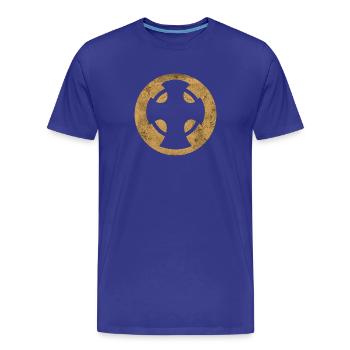Abbildung des goldenen Kreises des Nowgorod-Kreuzes - Männer Premium Bio T-Shirt - Königsblau - Vorne - Damien (186cm)
